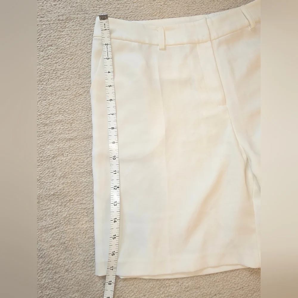 Amanda Uprichard White Dress Shorts Golf Caddy Cut Sz Large - Picture 7 of 12